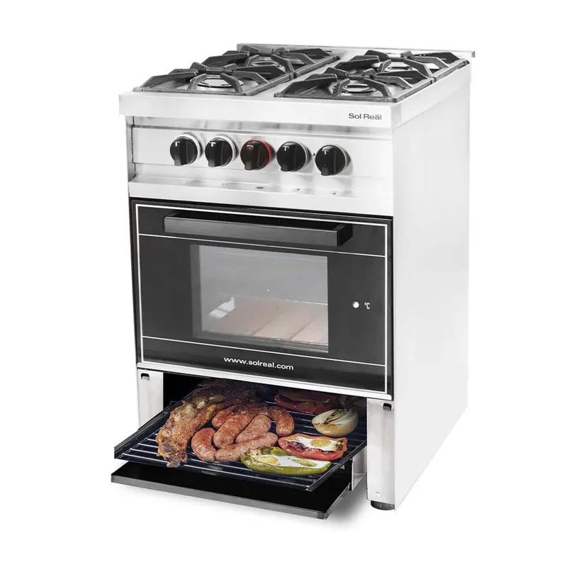 Cocina Semi-Industrial Mini 4 Hornallas - Puerta Vidrio